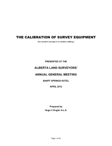 the calibration of survey equipment