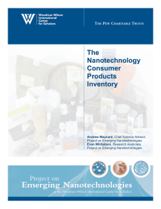 The Nanotechnology Consumer Products Inventory