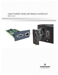 Liebert® IntelliSlot® Modbus 485, Modbus IP and BACnet IP