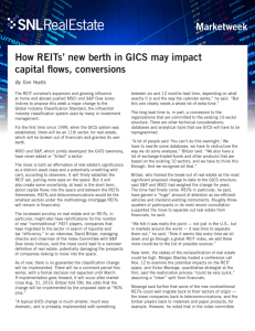 Marketweek How REITs` new berth in GICS may impact capital flows