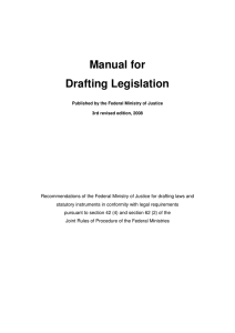 Manual for Drafting Legislation