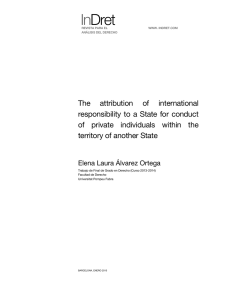 The attribution of international responsibility to a State for