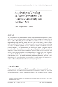 Attribution of Conduct in Peace Operations