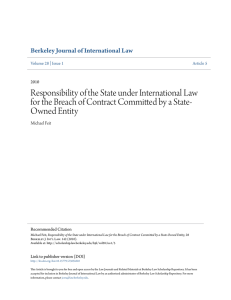 Responsibility of the State under International Law for the Breach of