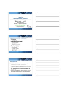 • Introduction • Electrode/electrolyte interface • Biopotential electrodes