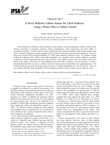 A Novel Shell-less Culture System for Chick Embryos Using a