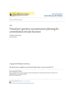 Virtual pre-operative reconstruction planning for comminuted