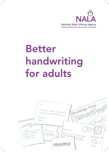 Better handwriting for adults - National Adult Literacy Agency