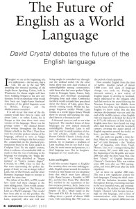 The Future of English as a World Language