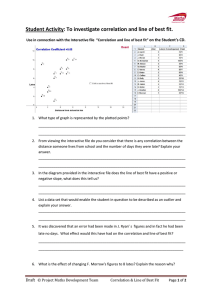 Student Activity: To investigate correlation and line of