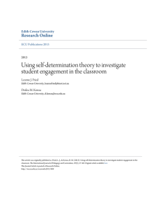 Using self-determination theory to investigate student engagement
