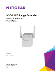 N300 WiFi Range Extender Model WN3000RP User Manual