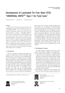 Development of Laminated Tin Free Steel (TFS) “UNIVERSAL