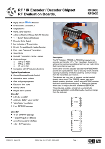 RF / IR Encoder / Decoder Chipset RF Evaluation Boards