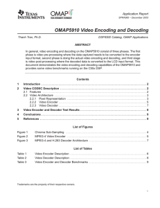 OMAP5910 Video Encoding and Decoding