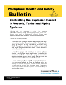 Controlling the Explosion Hazard in Vessels, Tanks and Piping