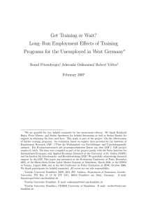 Get Training or Wait? Long–Run Employment Effects of Training