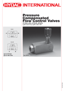 Pressure Compensated Flow Control Valves SRVR/SRVRP