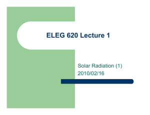 ELEG 620 Lecture 1 - Solar Power Program