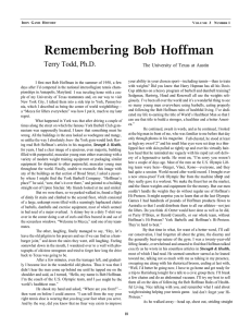 Remembering Bob Hoffman