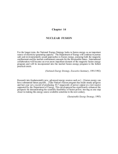 Chapter 14 NUCLEAR FUSION - College of Earth and Mineral