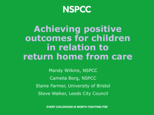 Achieving positive outcomes for children in relation to return home