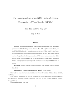 On Decomposition of an NFSR into a Cascade Connection of Two