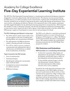 Five–Day Experiential Learning Institute