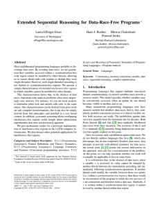 Extended Sequential Reasoning for Data-Race-Free