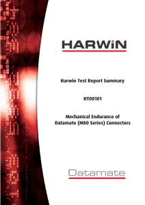 Harwin Test Report Summary HT00101 Mechanical Endurance of