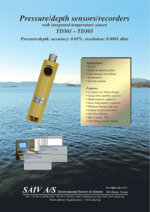 Pressure/depth sensors/recorders Pressure/depth sensors