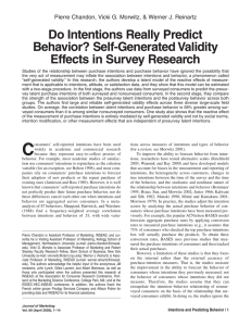 Do Intentions Really Predict Behavior? Self