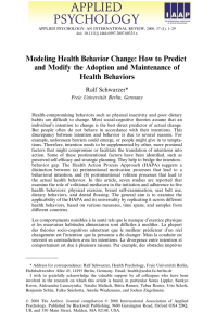 Modeling Health Behavior Change: How to Predict and Modify the