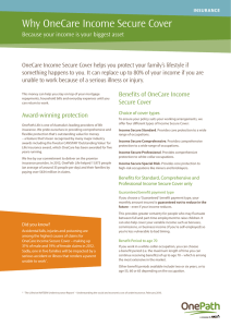 Why OneCare Income Secure Cover