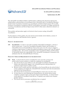 AdvancED Accreditation Policies and Procedures for AdvancED