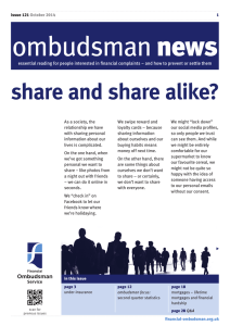 share and share alike? - Financial Ombudsman Service