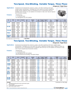 Two-Speed, Two-Winding, Variable Torque, Three Phase Two