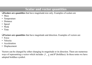 Scalar and vector quantities