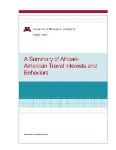 A Summary of African- American Travel Interests and Behaviors