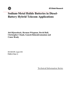 Sodium-Metal Halide Batteries in Diesel