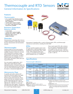 Thermocouple and RTD Sensors