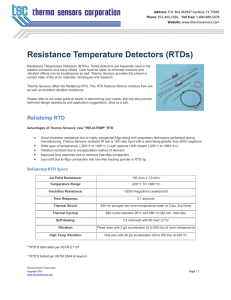 Resistance Temperature Detectors (RTDs)