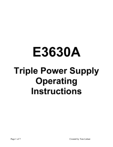 E3630A Triple Power Supply