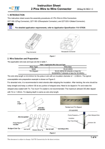 Instruction Sheet 2 Pins Wire to Wire Connector
