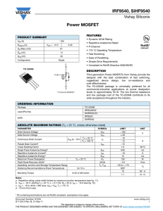 Power MOSFET IRF9540, SiHF9540