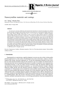 Nanocrystalline materials and coatings