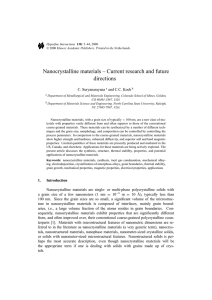 Nanocrystalline materials