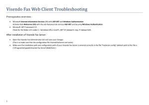 Visendo Fax Web Client Troubleshooting