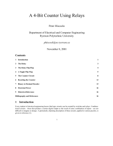 A 4-Bit Counter Using Relays - Department of Electrical and