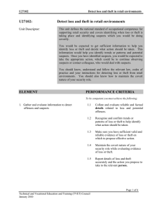 U27102: Detect loss and theft in retail environments